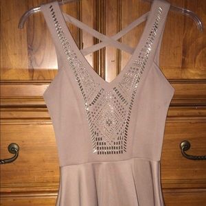 Beige with metal detail tank